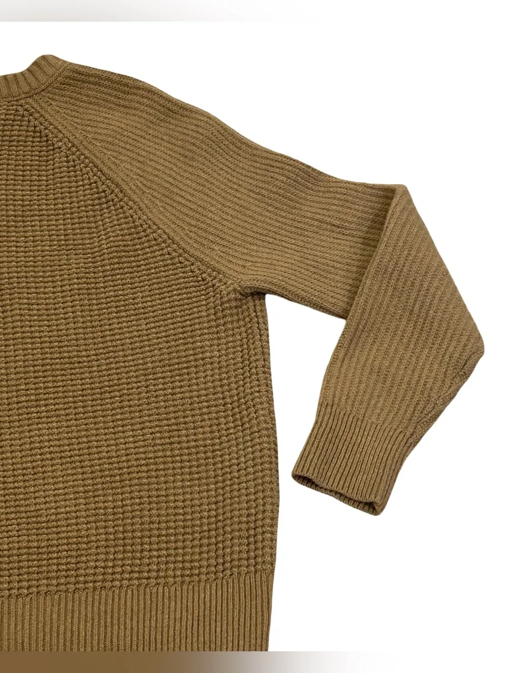 Banana Republic Mens XL Italian Yarn Wool Textured Knit Raglan Brown Sweater